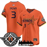 Men's Houston Astros #3 Jeremy Pena Orange 2025 City Connect Limited Stitched Jersey Dzhi,baseball caps,new era cap wholesale,wholesale hats